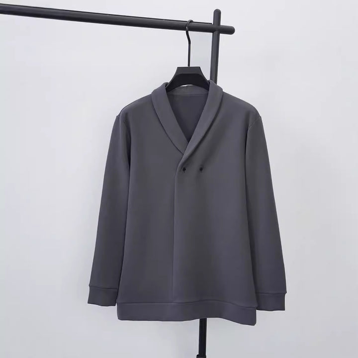 Men's leisure jacket with modern shawl collar and practical buttons Lisslune
