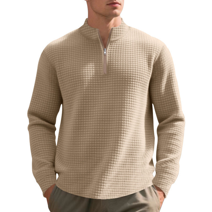 Men's sweater with high collar and practical zip opening Lisslune