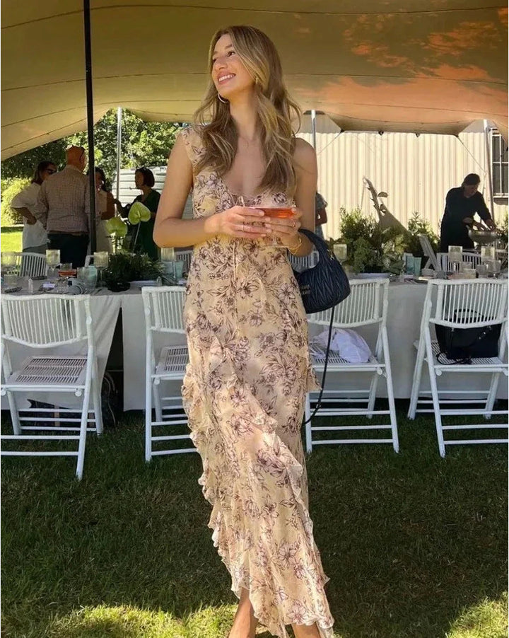 Ladies summer maxi dress with floral prints Lisslune