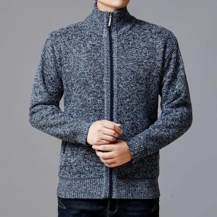 Men's cardigan with modern zipper and high collar Lisslune