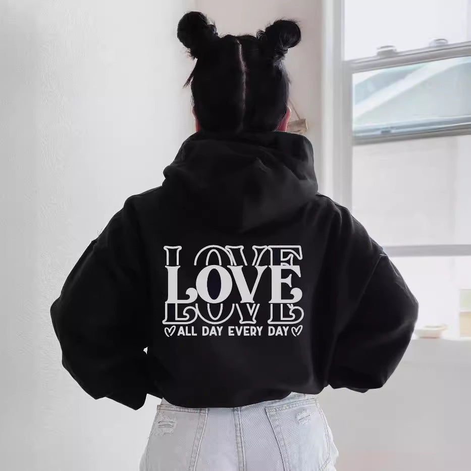 Women's hoodie with creative lettering Lisslune