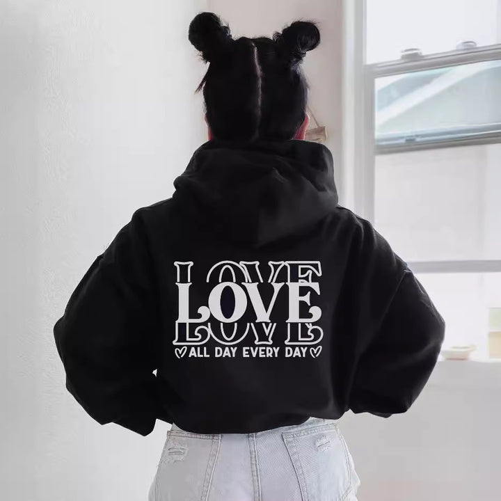 Women's hoodie with creative lettering Lisslune