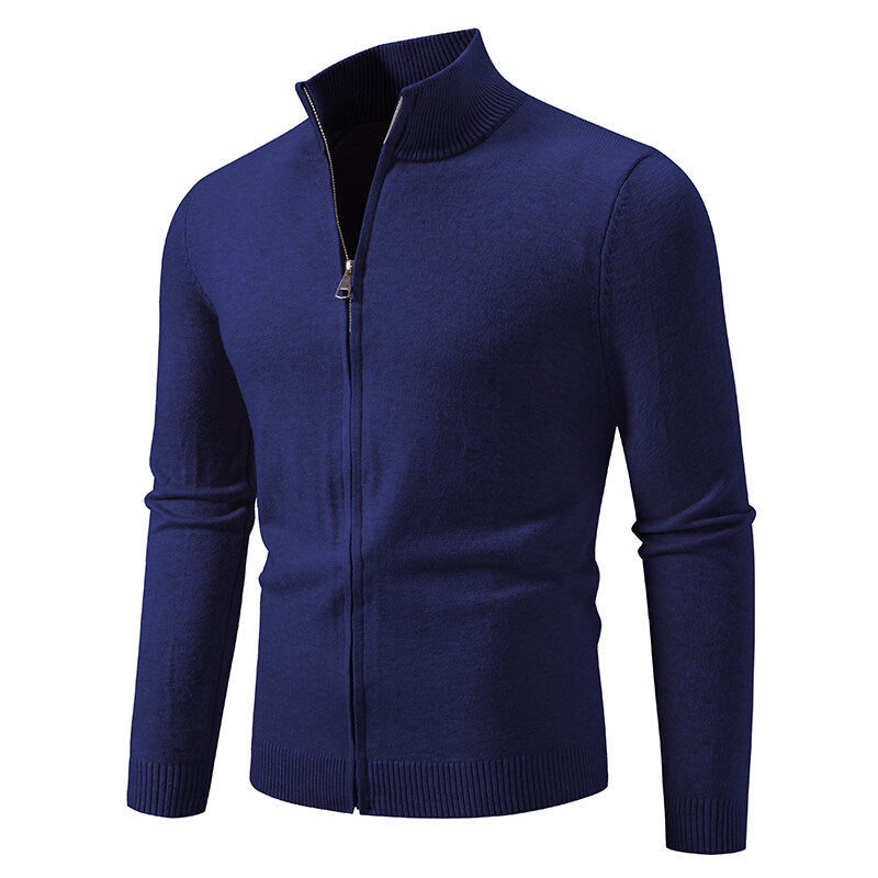 Men's cardigan with high collar and practical zipper Lisslune