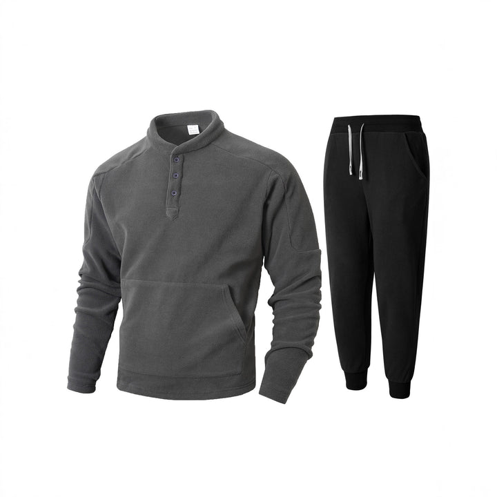 Men's fleece sweatshirt with high collar and practical side pockets Lisslune