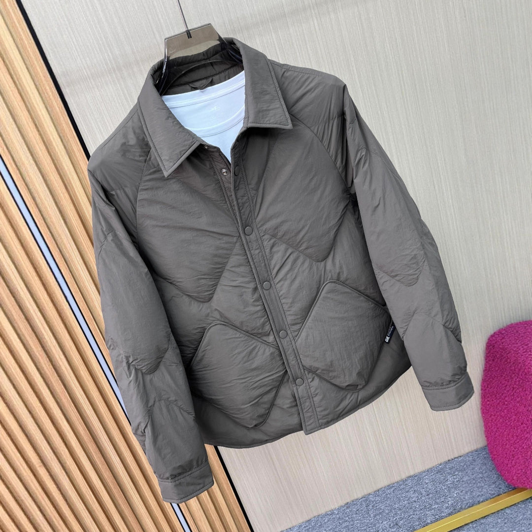 Men's Quilted Insulation Jacket with Practical Button Closure Lisslune