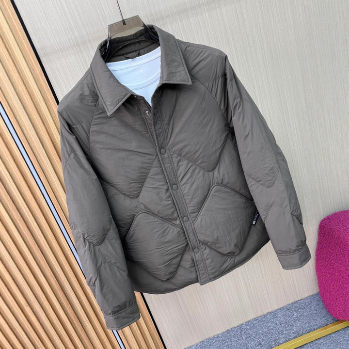 Men's Quilted Insulation Jacket with Practical Button Closure Lisslune