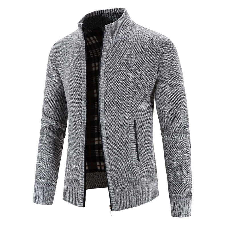 Men's fashionable cardigan with high collar and practical pockets Lisslune