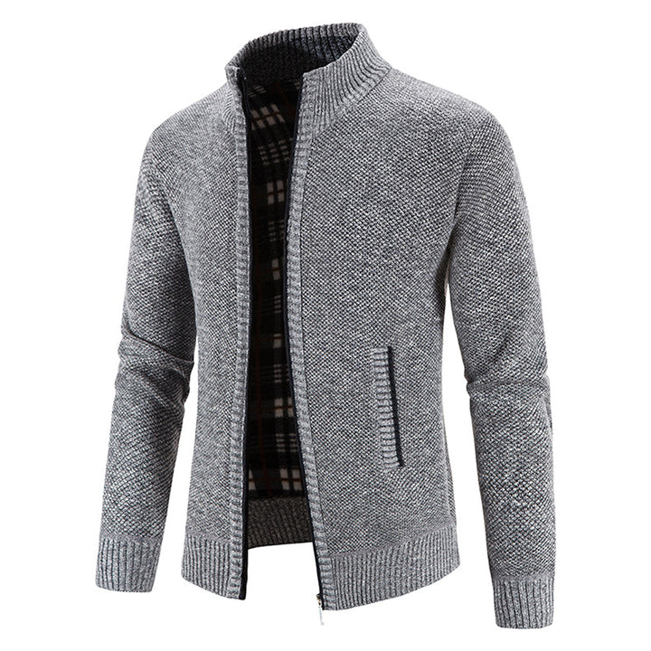 Men's fashionable cardigan with high collar and practical pockets Lisslune
