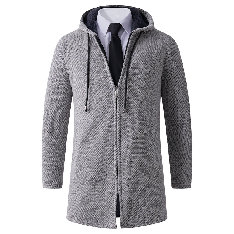 Men's casual hoodie jacket with exposed zipper and practical hood Lisslune