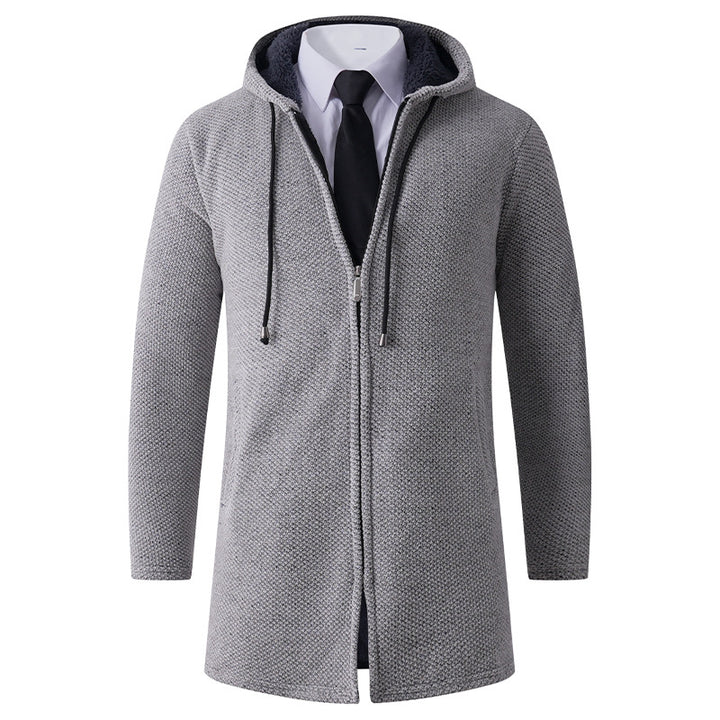 Men's casual hoodie jacket with exposed zipper and practical hood Lisslune