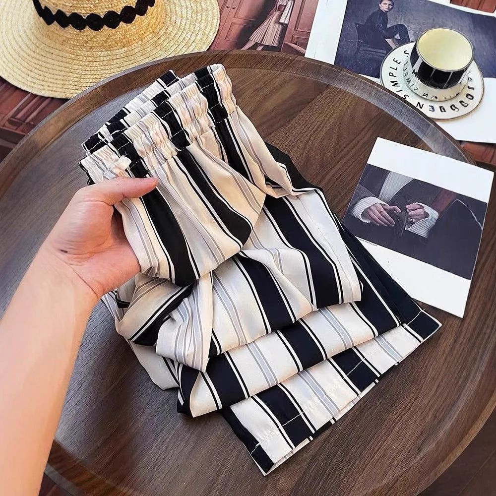 Women Elegant and Comfortable Striped Culotte Shorts Lisslune