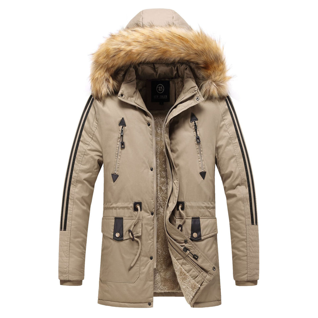 Men's winter parka with detachable synthetic fur collar Lisslune