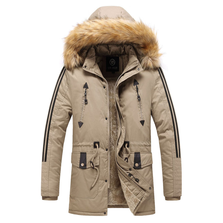 Men's winter parka with detachable synthetic fur collar Lisslune
