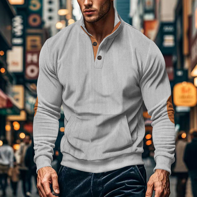 Men's stylish long-sleeve hooded shirt with modern structural design and elegant accents Lisslune