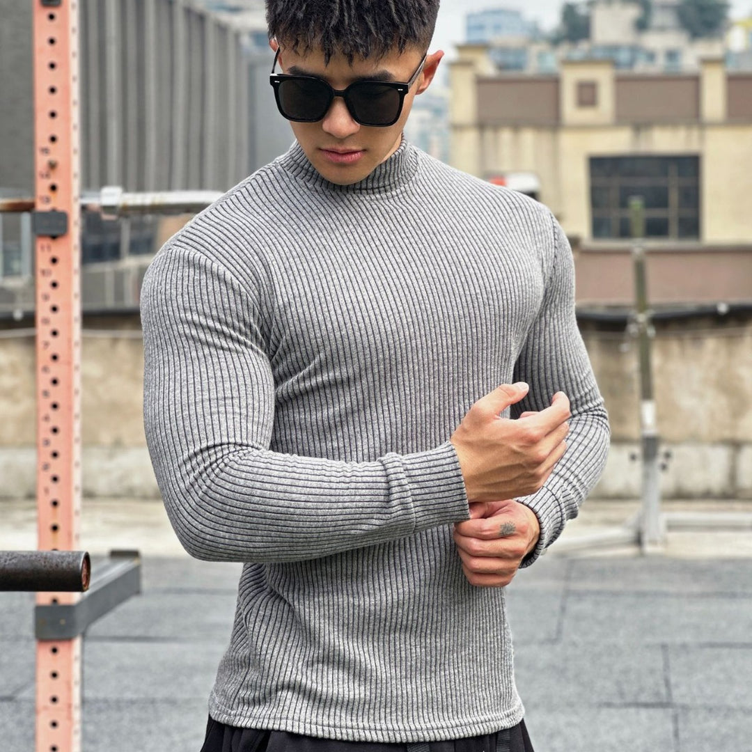 Men's elegant long-sleeve shirt with fashionable ribbed texture Lisslune