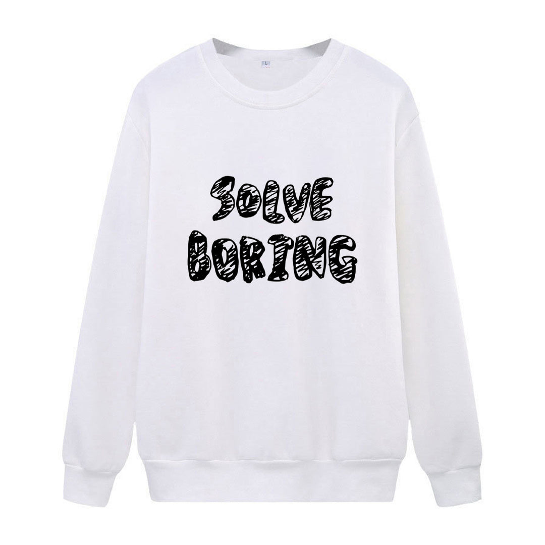 Women's casual sweatshirt with creative lettering Lisslune