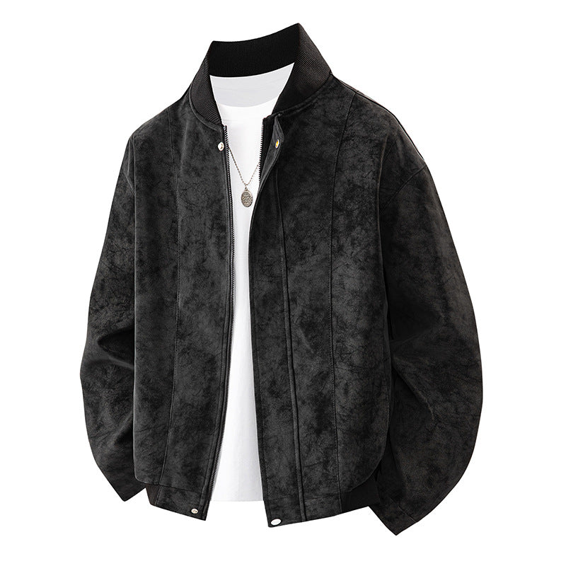 Men's Casual Synthetic Leather Jacket in Vintage Style Lisslune
