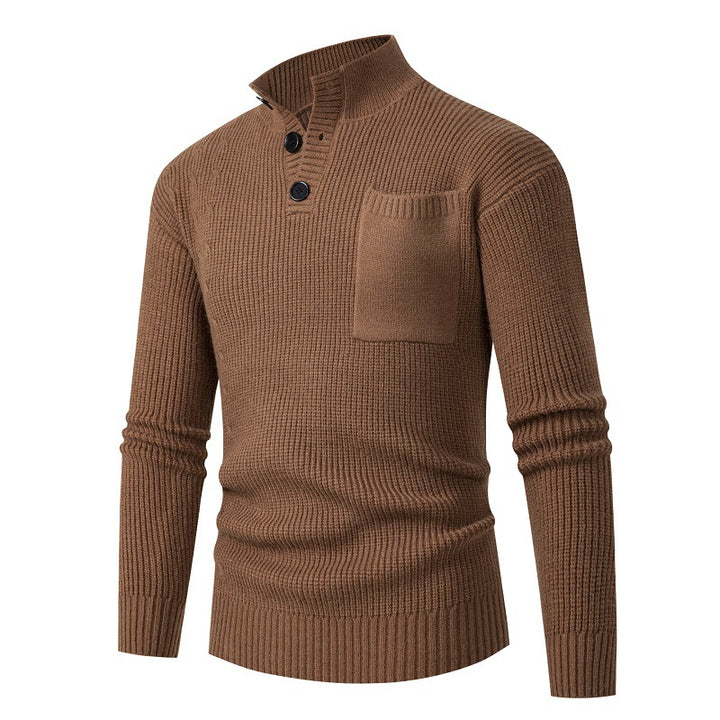 Men's High-Quality Sweater with Modal Pattern and Chest Pocket Lisslune