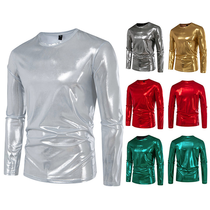 Men's long sleeve shirt made of smooth, reflective material Lisslune