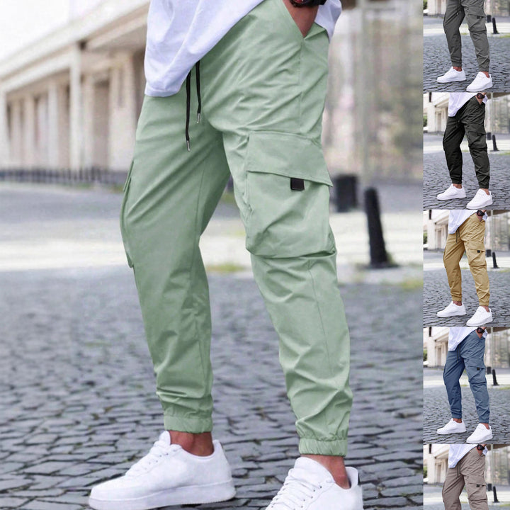 Men's cargo pants with elastic waistband and practical side pockets Lisslune