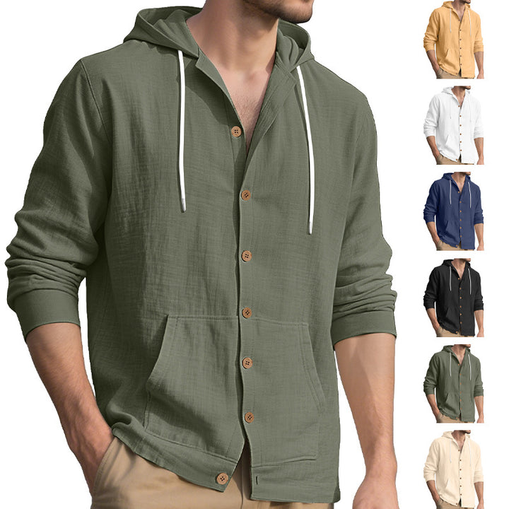 Men's elegant leisure jacket with hood and practical pockets Lisslune