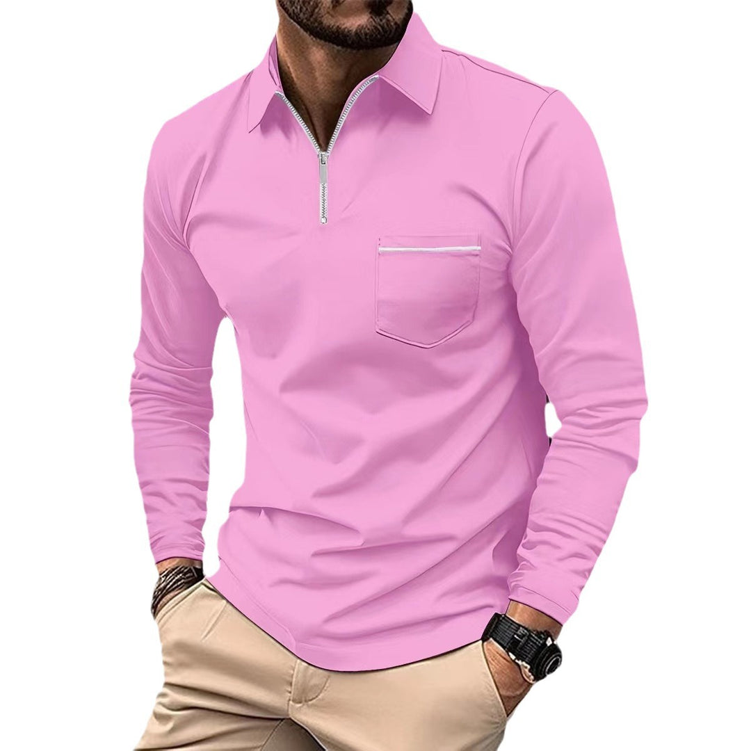 Men's long-sleeve shirt with zipper and chest pocket Lisslune