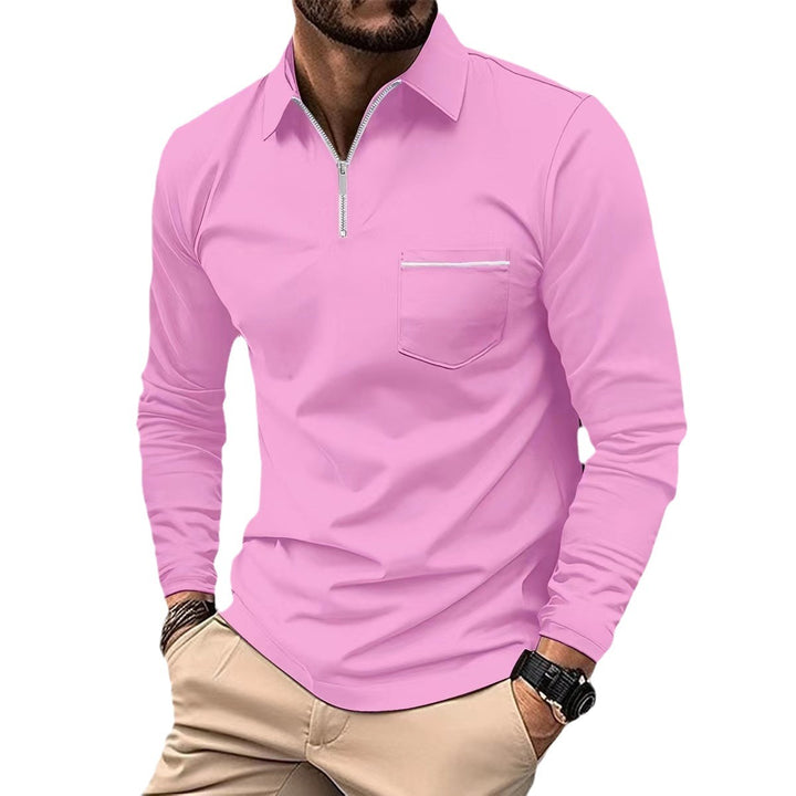 Men's long-sleeve shirt with zipper and chest pocket Lisslune