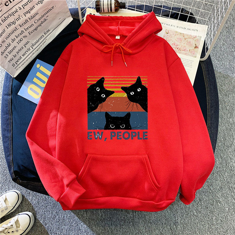 Women’s hoodie with stylish cat motif and inspiring lettering Lisslune