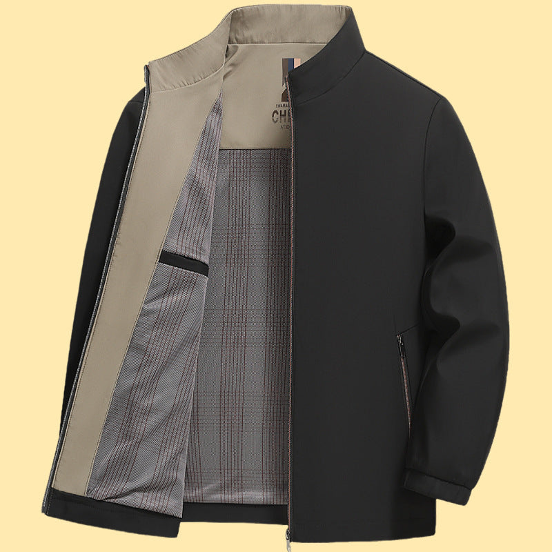 Men's elegant leisure jacket with stand-up collar Lisslune