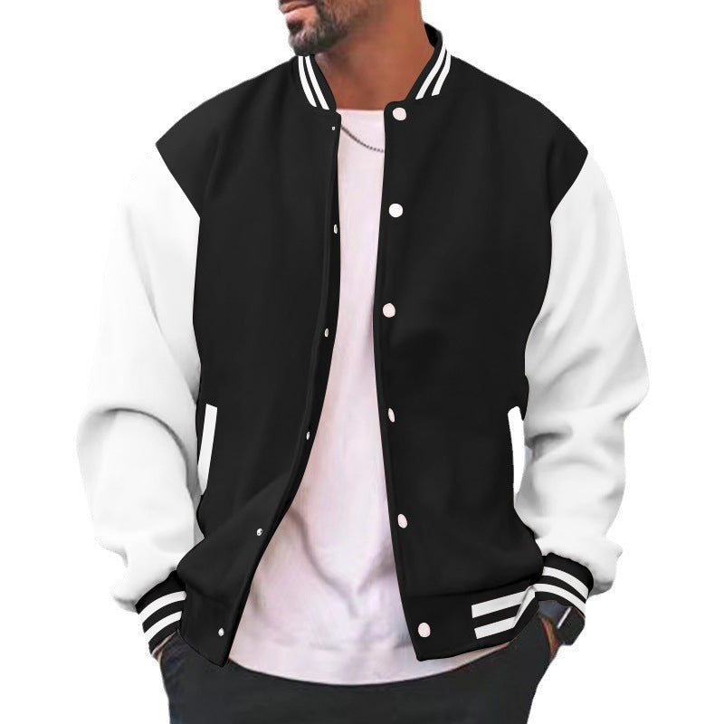 Men's college jacket with contrasting sleeves and classic cuffs Lisslune