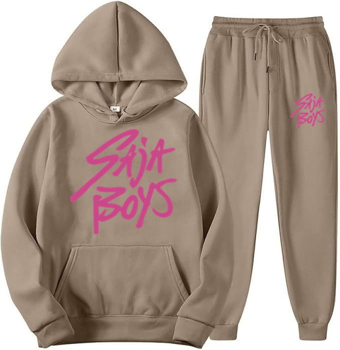 Women's hoodie and jogger set with modern graphic print Lisslune