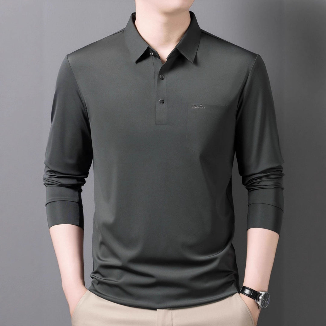 Men's long-sleeved Giro polo shirt with chic lettering Lisslune