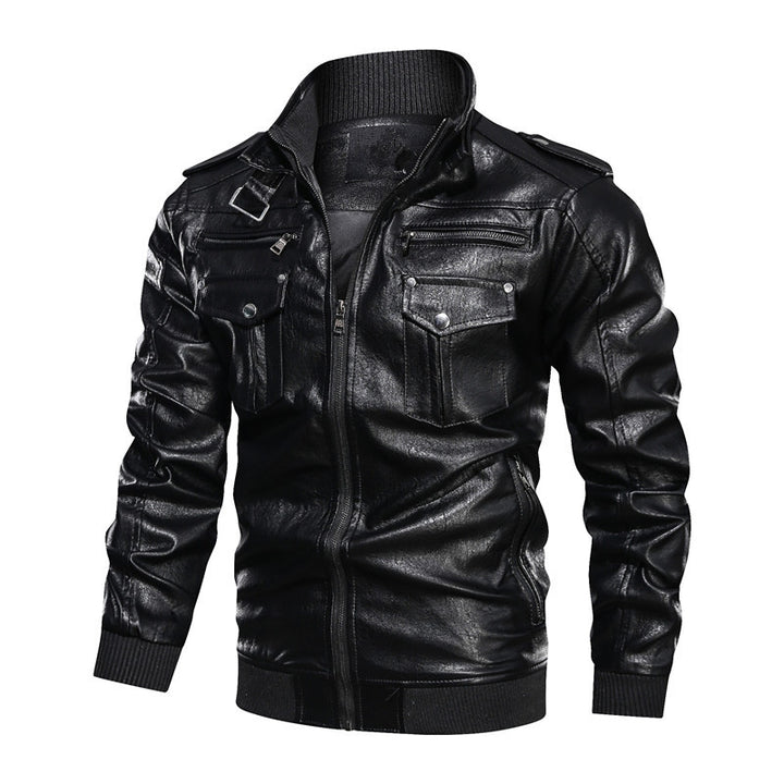 Men's Multifunctional Biker Jacket Made Of Synthetic Leather Lisslune