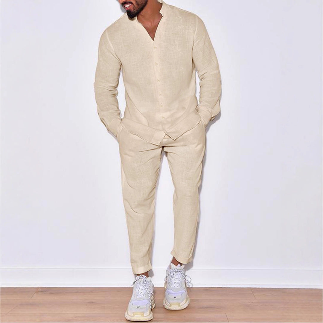 Men's Comfortable and Stylish Pajama Set with Shirt and Pants Lisslune