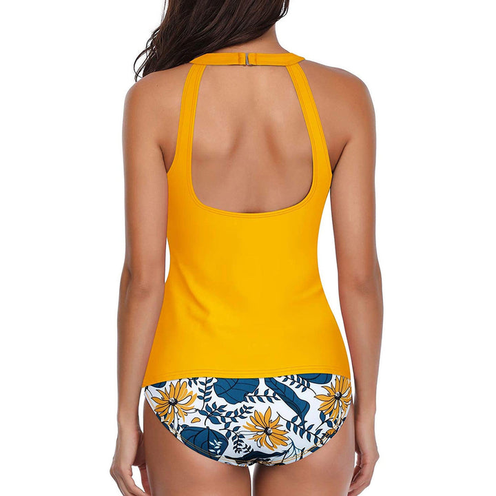 Lisslune | High-neck Halter Scoop Back Tankini with Shorts