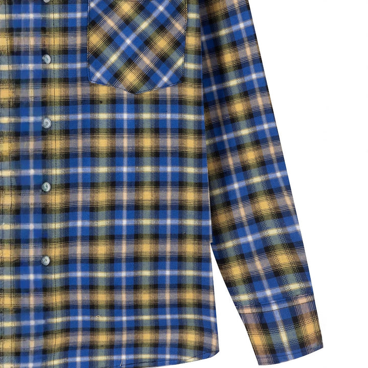 Men's Casual Long Sleeve Shirt in Modern Check Pattern Lisslune