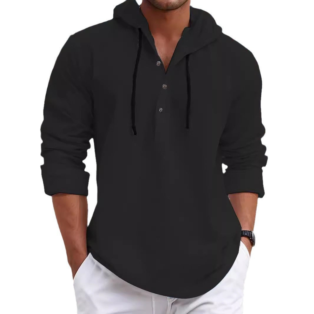 Men's hoodie with stylish button press and casual fit Lisslune