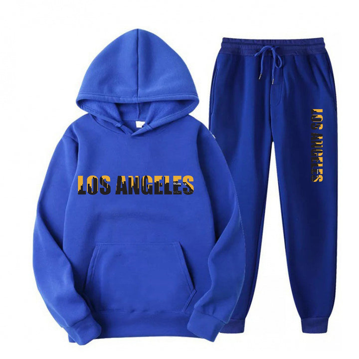 Women's leisure hoodie and jogging pants set with casual Los Angeles lettering Lisslune
