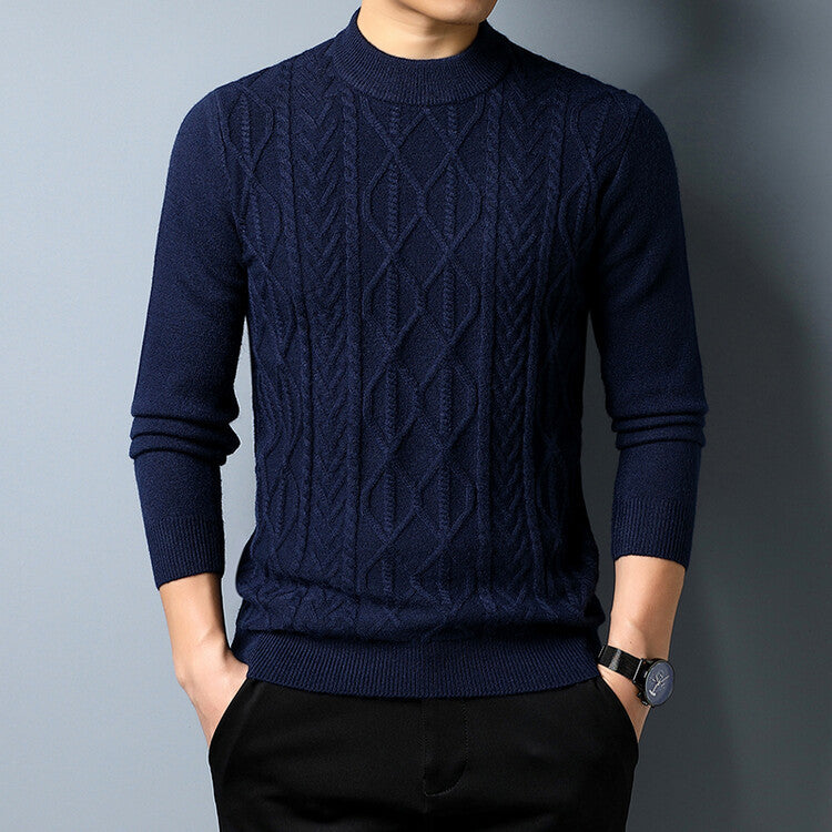 Men's knit sweater with textured cable pattern Lisslune