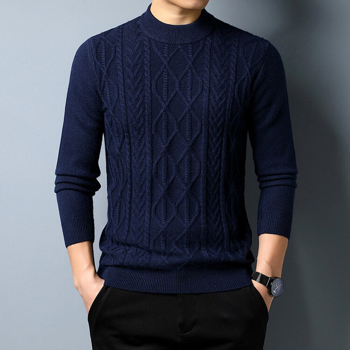 Men's knit sweater with textured cable pattern Lisslune