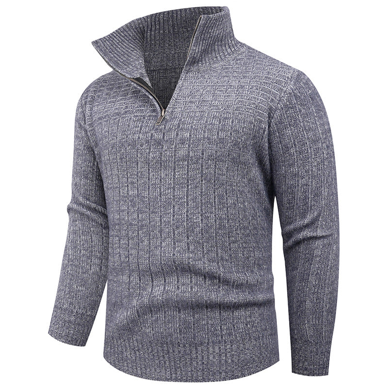 Men's knitted sweater with modern zipper and ribbed structure Lisslune