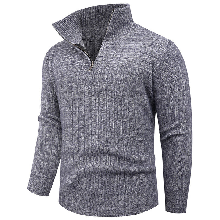 Men's knitted sweater with modern zipper and ribbed structure Lisslune