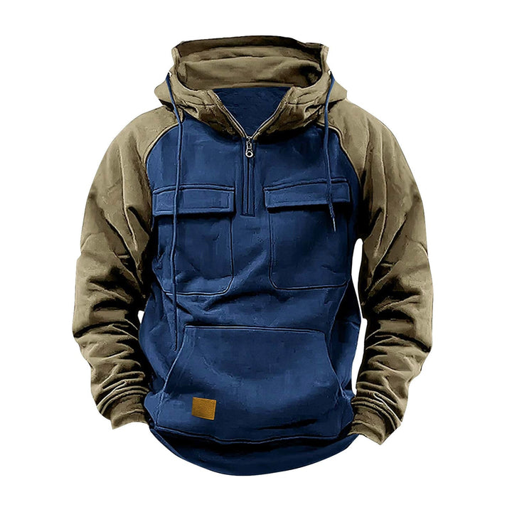 Men's casual hooded sweatshirt with integrated pockets and kangaroo style Lisslune
