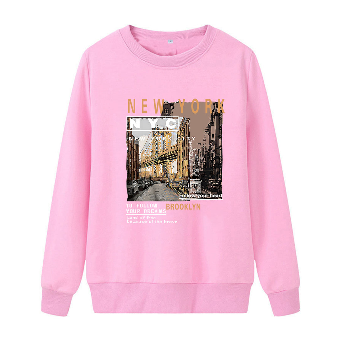 Ladies comfortable sweatshirt with NYC motif Lisslune