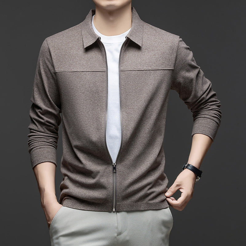 Men's Casual Jacket with Elegant Zipper and Modern Collar Lisslune