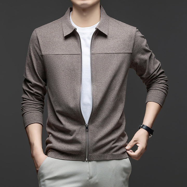 Men's Casual Jacket with Elegant Zipper and Modern Collar Lisslune