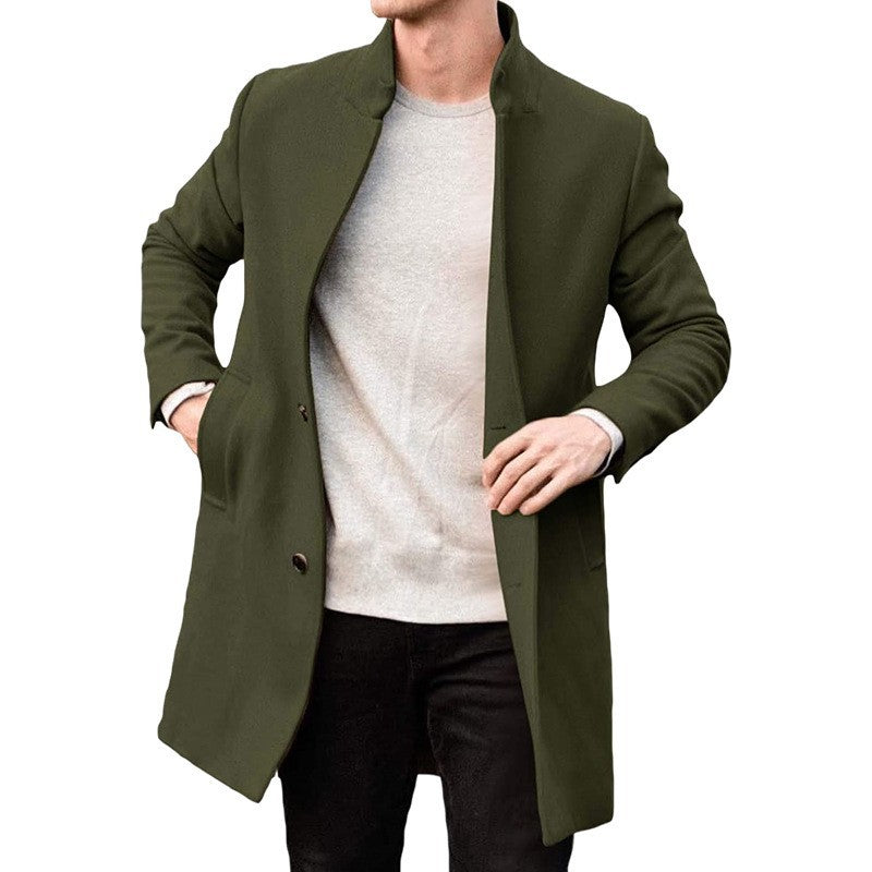 Men's elegant overcoat with simple button details and timeless design Lisslune