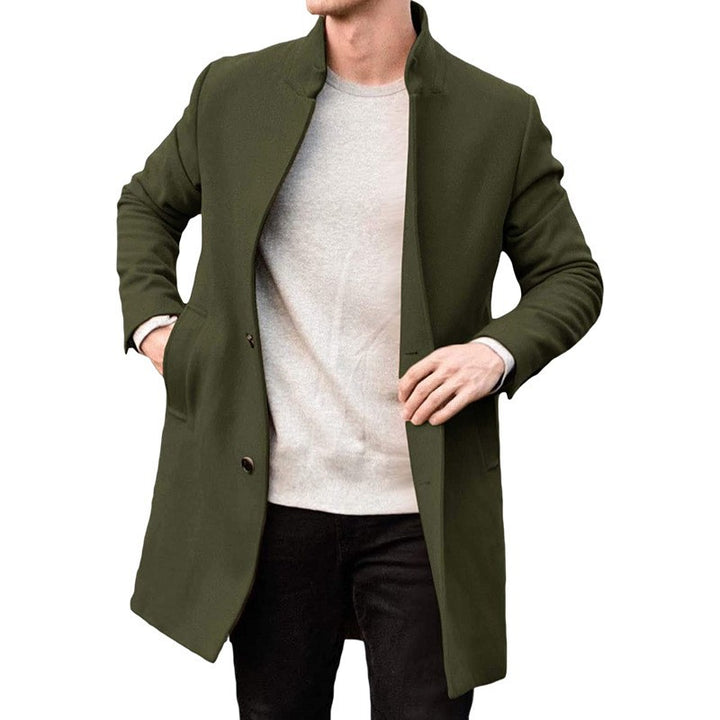 Men's elegant overcoat with simple button details and timeless design Lisslune