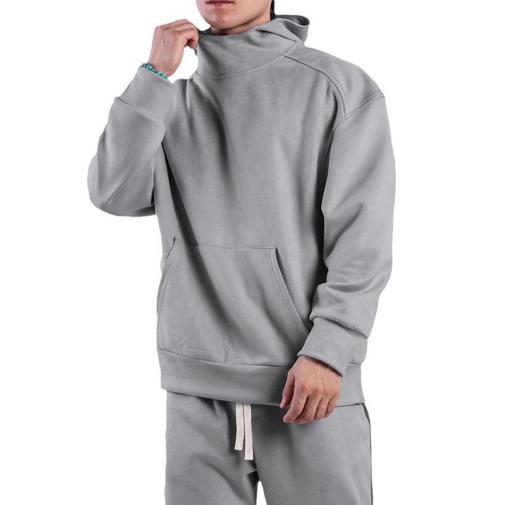 Men's casual hoodie with high collar and practical kangaroo pocket Lisslune