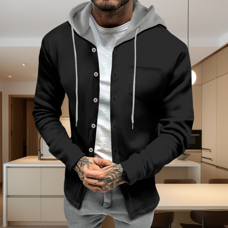 Men's stylish sweatshirt jacket with integrated hood and functional details Lisslune